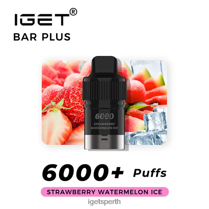 Nicotine Free IGET Bar Plus Pod 6000 Puffs 40Z8377 Strawberry Watermelon Ice