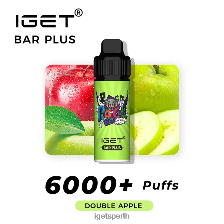 Nicotine Free IGET Bar Plus Vape Kit 40Z8370 Double Apple