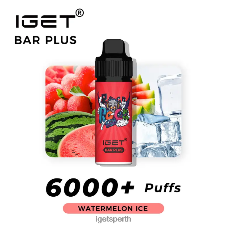Nicotine Free IGET Bar Plus Vape Kit 40Z8373 Watermelon Ice