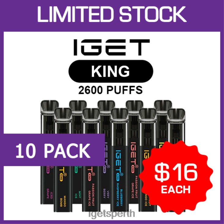 IGET KING - 2600 PUFFS - 10 PACK 40Z8504