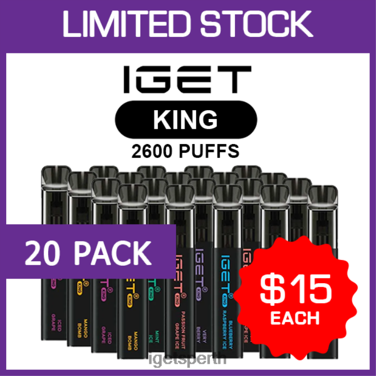 IGET KING - 2600 PUFFS - 20 PACK 40Z8503