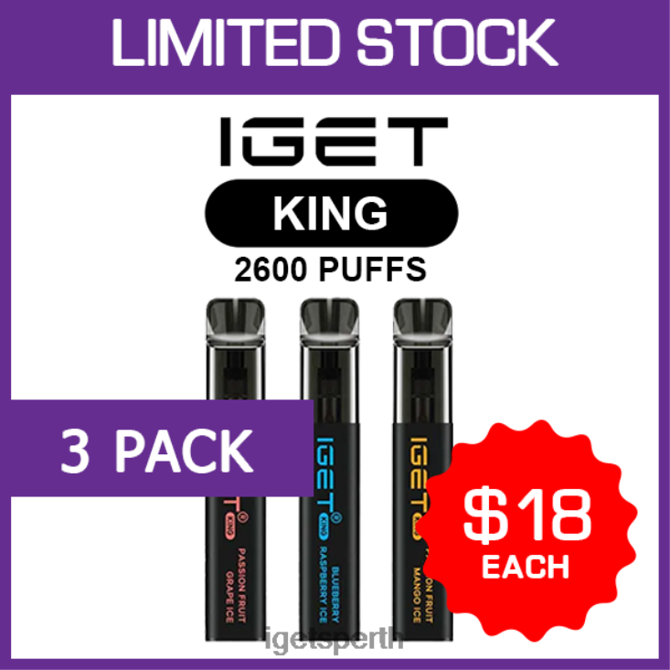 IGET KING - 2600 PUFFS - 3 PACK 40Z8476