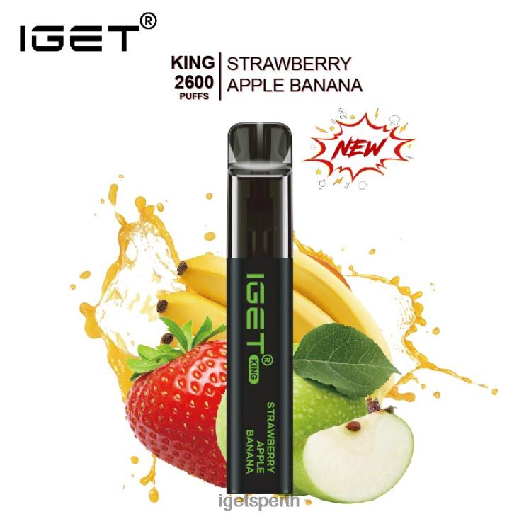 IGET KING - 2600 PUFFS 40Z8649 Strawberry Apple Banana Ice