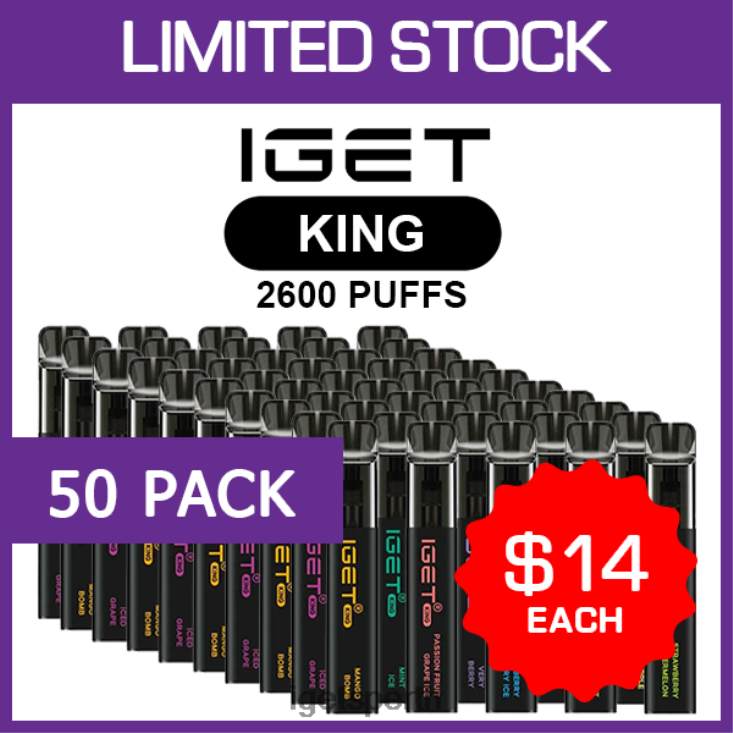 IGET KING - 2600 PUFFS - 50 PACK 40Z8502