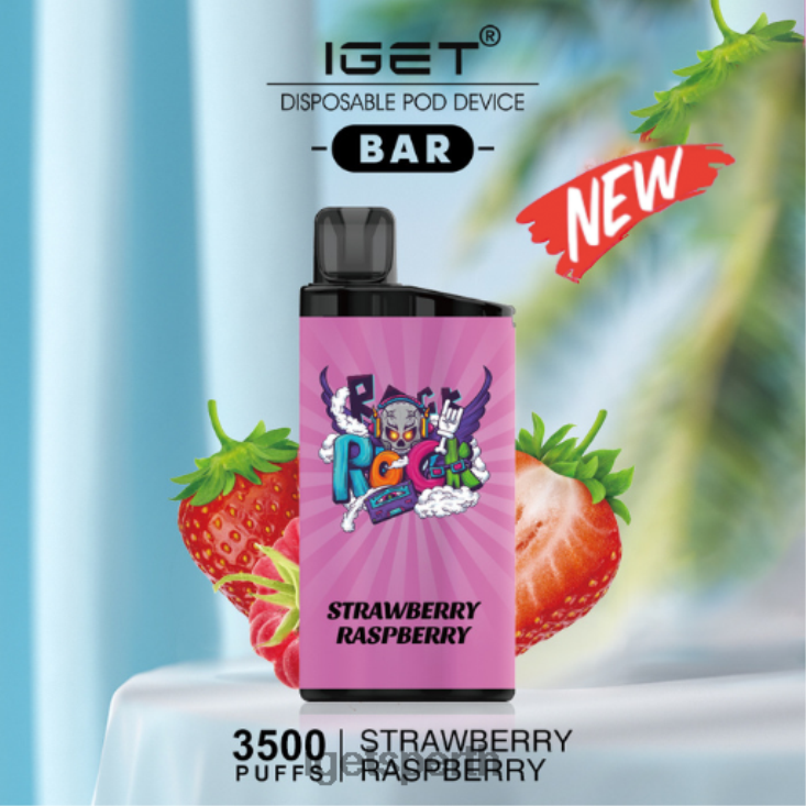 IGET BAR - 3500 PUFFS 40Z8596 Strawberry Raspberry