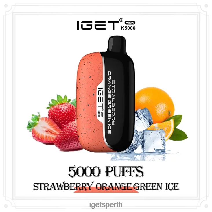 IGET Moon 5000 Puffs 40Z8222 Strawberry Orange Green Ice