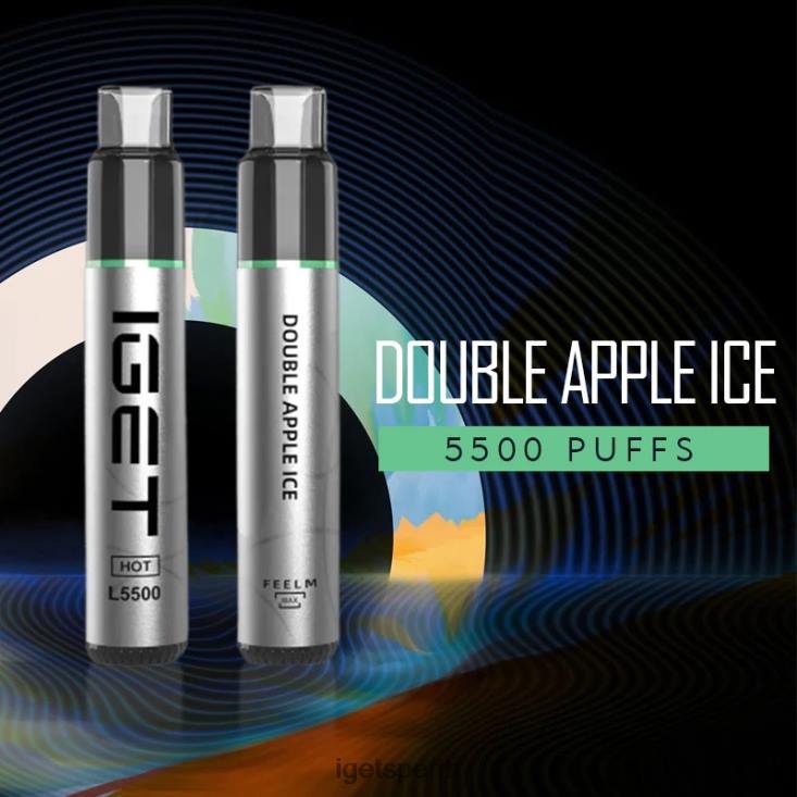 IGET HOT - 5500 PUFFS 40Z8557 Double Apple Ice