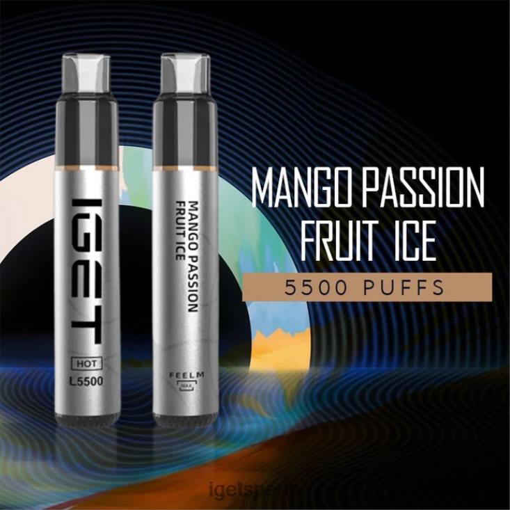 IGET HOT - 5500 PUFFS 40Z8613 Mango Passion Fruit Ice