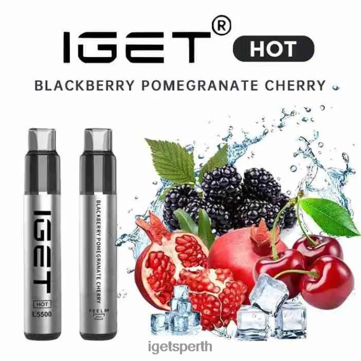 IGET HOT - 5500 PUFFS 40Z8650 Blackberry Pomegranate Cherry