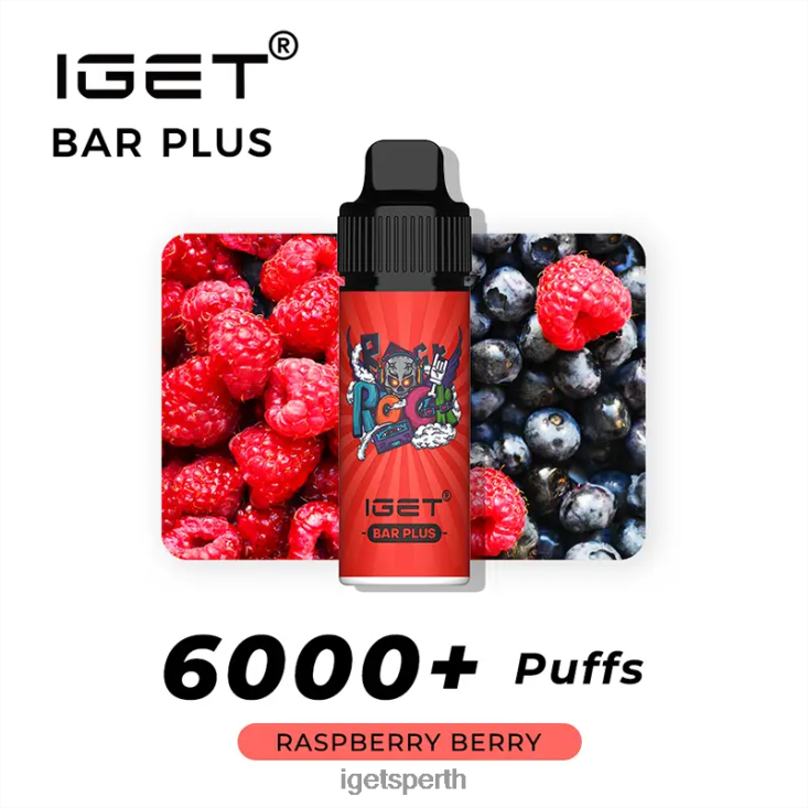 IGET BAR PLUS - 6000 PUFFS 40Z8589 Raspberry Berry