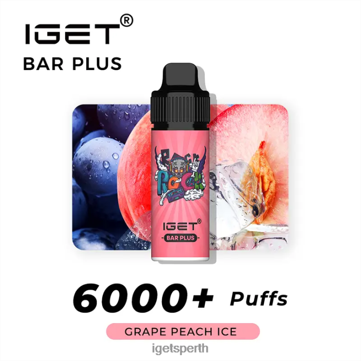 IGET Bar Plus 6000 Puffs 40Z8236 Grape Peach lce