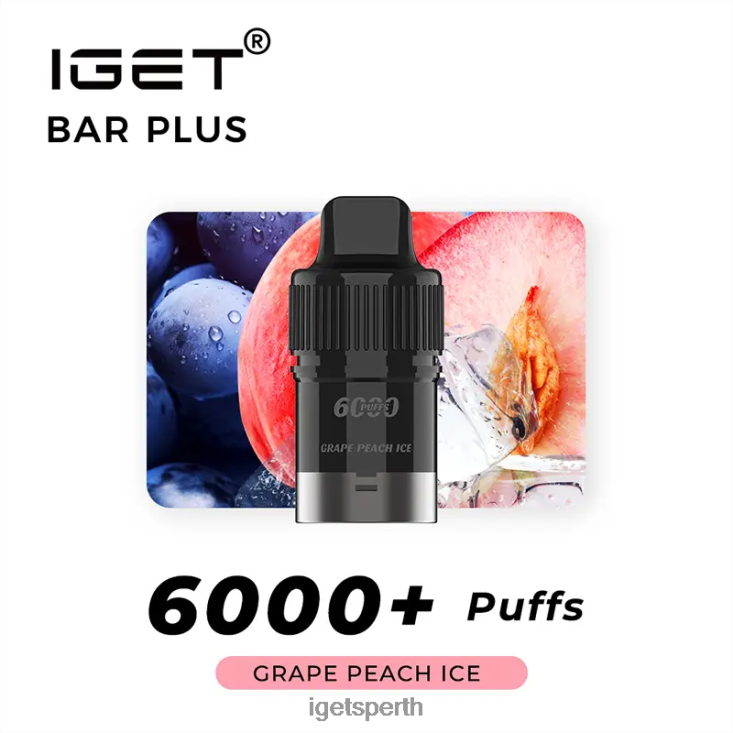 IGET Bar Plus Pod 6000 Puffs 40Z8254 Grape Peach lce